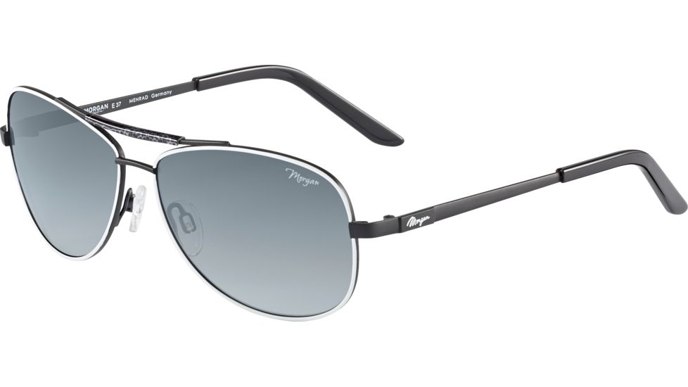 Morgan 207344 Single Vision Prescription Sunglasses, Black White Frame, 207344-610SV