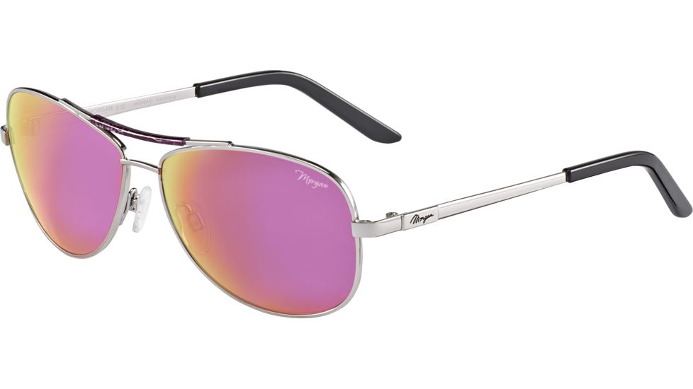 Morgan 207344 Single Vision Prescription Sunglasses, Rhodium Pink Frame, 207344-100SV