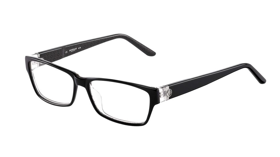 Morgan 201058 Single Vision Prescription Eyeglasses - Black Frame and Clear Lens 201058-6423SV