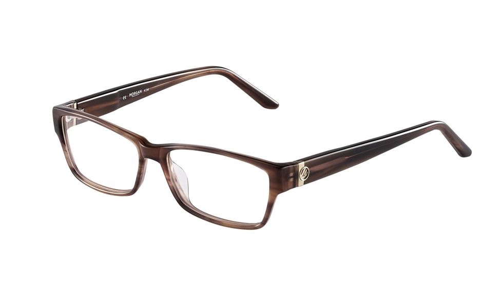 Morgan 201058 Single Vision Prescription Eyeglasses - Brown Frame and Clear Lens 201058-6397SV