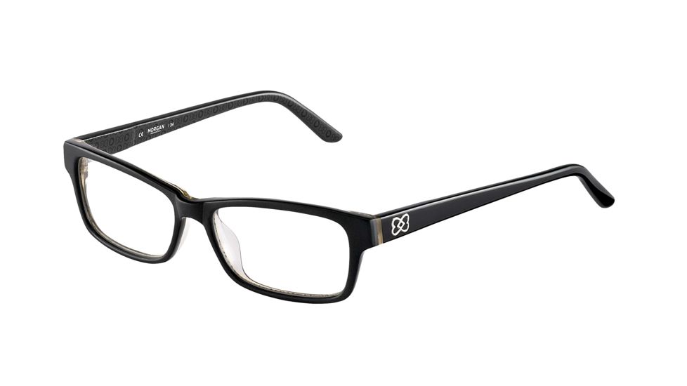 Morgan 201059 Single Vision Prescription Eyeglasses - Black Frame and Clear Lens 201059-6423SV
