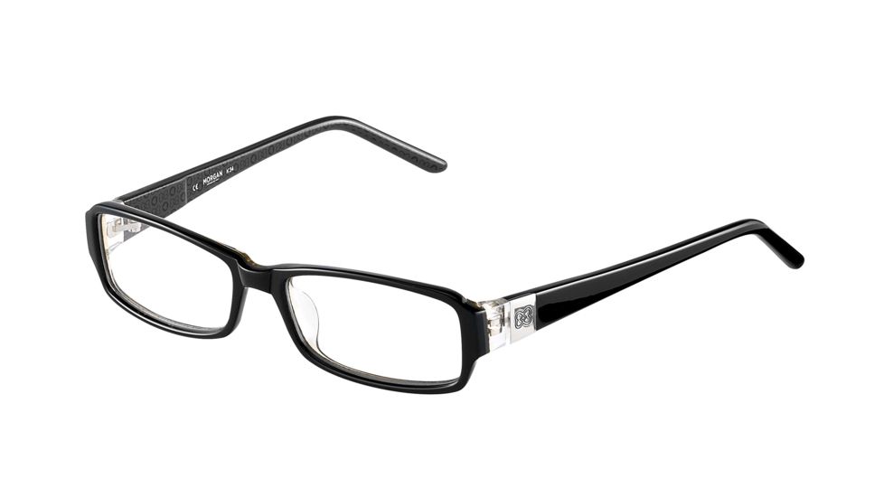 Morgan 201064 Single Vision Prescription Eyeglasses - Black Frame and Clear Lens 201064-6423SV