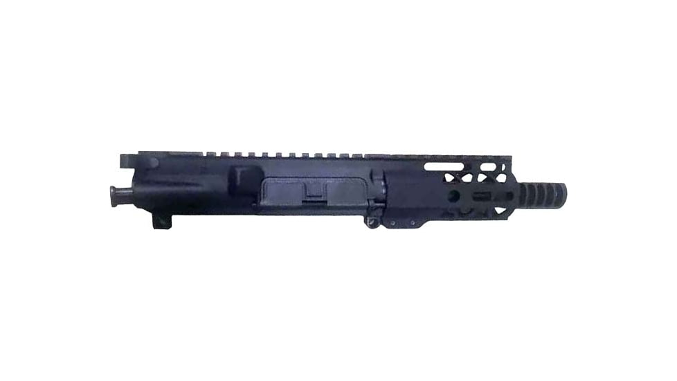 Moriarti Complete Upper Receiver, AR-9, 9mm, 4.5 inch Barrel, Straight Profile, 1-10 Twist, 1/2X36 Thread, M-LOK Handguard, Multiport, Anodized Black, Black, MAR-9MM-4-DMD-CH-BLK