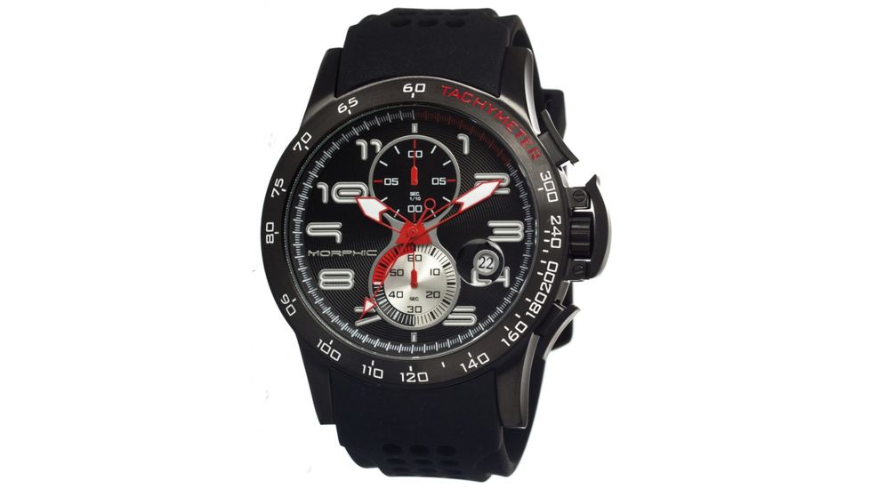 Morphic 0403 M4 Series Mens Watch, Black Dial w/ Black Silicone Band, Black Stainless Case MPH0403