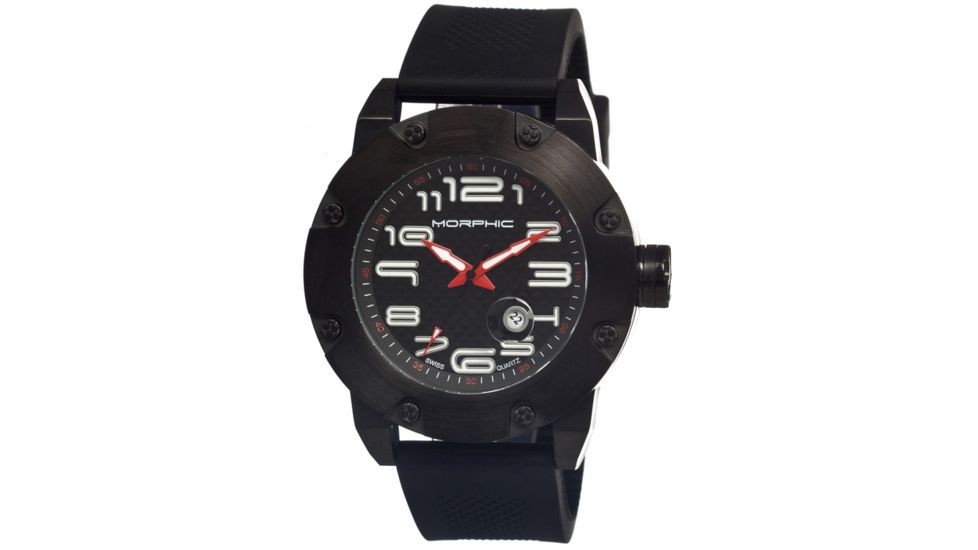 Morphic 0801 M8 Series Mens Watch, Black Dial w/ Black Silicone Band, Black Stainless Case MPH0801
