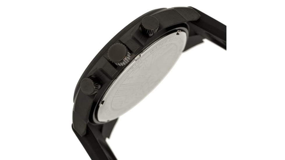 Morphic Mens M19 Series Full-Function Chronograph Silicone Strap Watch Black Bezel, Black/Circle-shaped Case, Black/analog Dial, Black Hands MPH1905