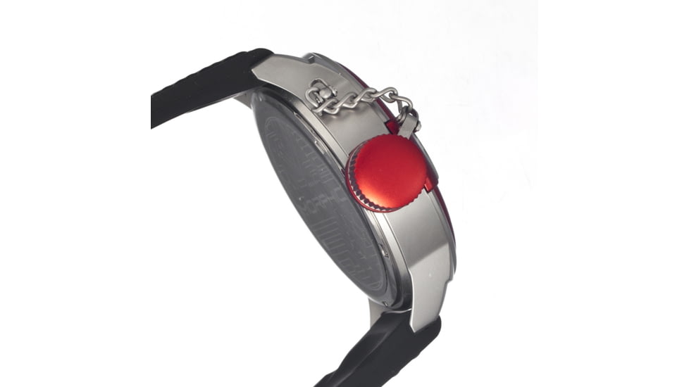 Morphic M24 Series Watch,Black Silicone Band,Silver Hand,Red Bezel,Black Analog Dial,Strap Buckle MPH2403