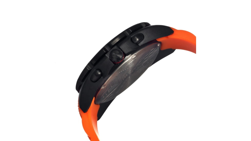 Morphic M25 Series Watch,Orange Silicone Band,Red Hand,Black Bezel,Black Analog Dial,Fold Over Push Button Deployment MPH2506