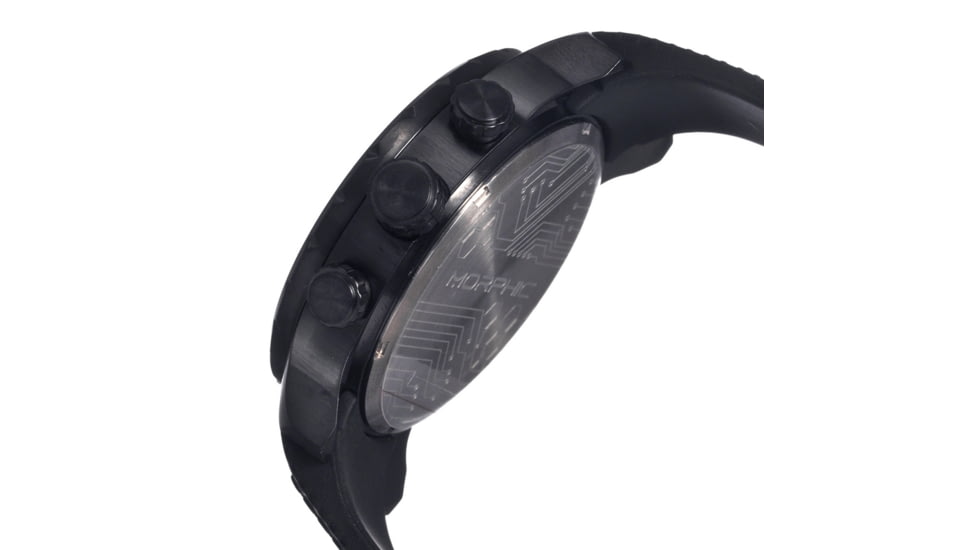 Morphic M26 Series Watch,Black Silicone Band,Red Hand,Black Bezel,Black Analog Dial,Strap Buckle MPH2605