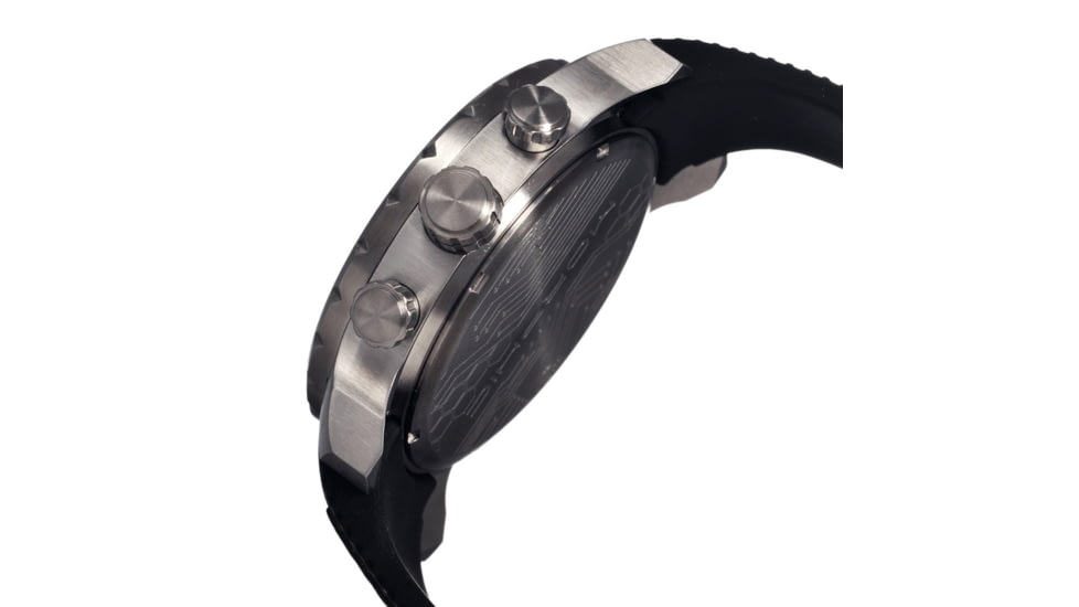 Morphic M26 Series Watch,Black Silicone Band,Red Hand,Silver Bezel,Black Analog Dial,Strap Buckle MPH2602