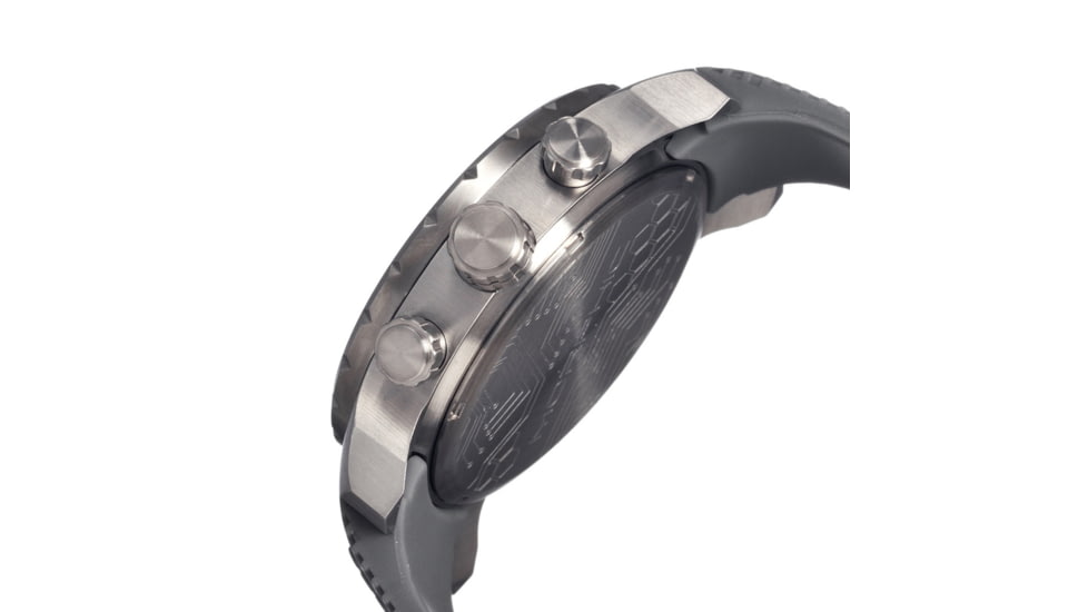 Morphic M26 Series Watch,Grey Silicone Band,Red Hand,Silver Bezel,Grey Analog Dial,Strap Buckle MPH2603