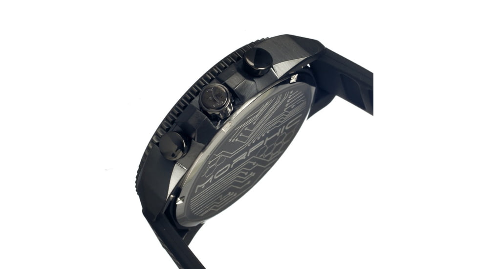 Morphic M28 Series Watch,Black Silicone Band,Red Hand,Black Bezel,Black Analog Dial,Strap Buckle MPH2804