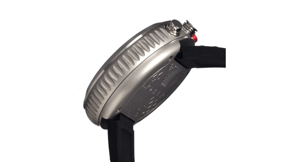 Morphic M29 Series Watch,Black Silicone Band,Red Hand,Silver Bezel,White Analog Dial,Strap Buckle MPH2901