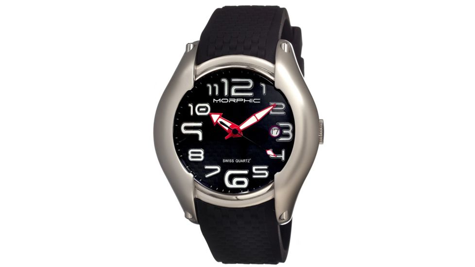 Morphic M3 Series Mens Watch, Black-Grey-Black-Red MPH0301