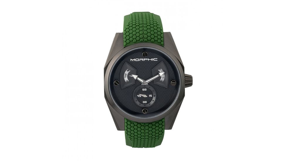 Morphic M34 Series Watch w/ Day/Date - Mens, Black/Green, One Size, MPH3408