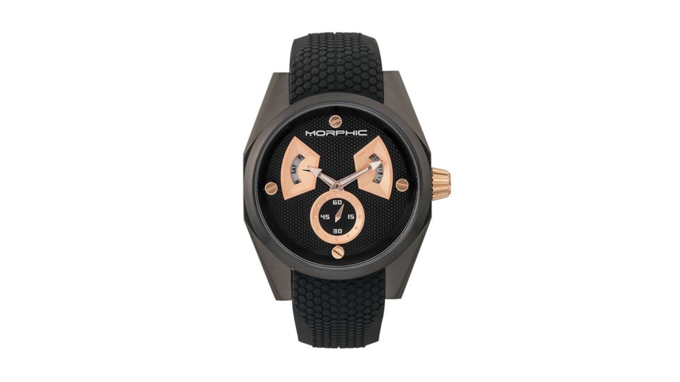 Morphic M34 Series Watch w/ Day/Date - Mens, Black/Rose Gold, One Size, MPH3407