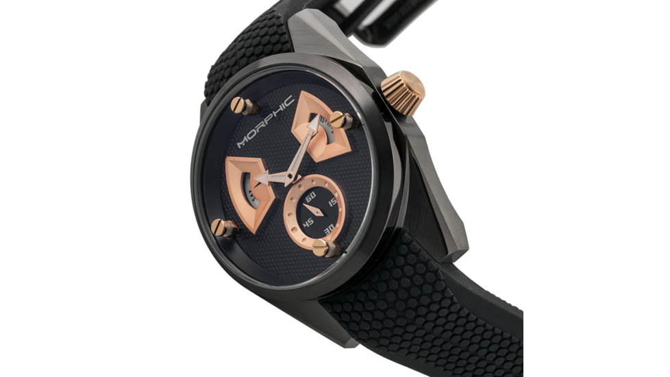 Morphic M34 Series Watch w/ Day/Date - Mens, Black/Rose Gold, One Size, MPH3407