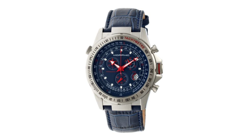 Morphic 3603 M36 Series Mens Watch, 44mm, Blue Strap, Royal Blue Dial MPH3603