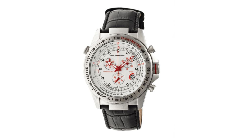 Morphic 3601 M36 Series Mens Watch, 44mm, Black Strap, White Dial MPH3601