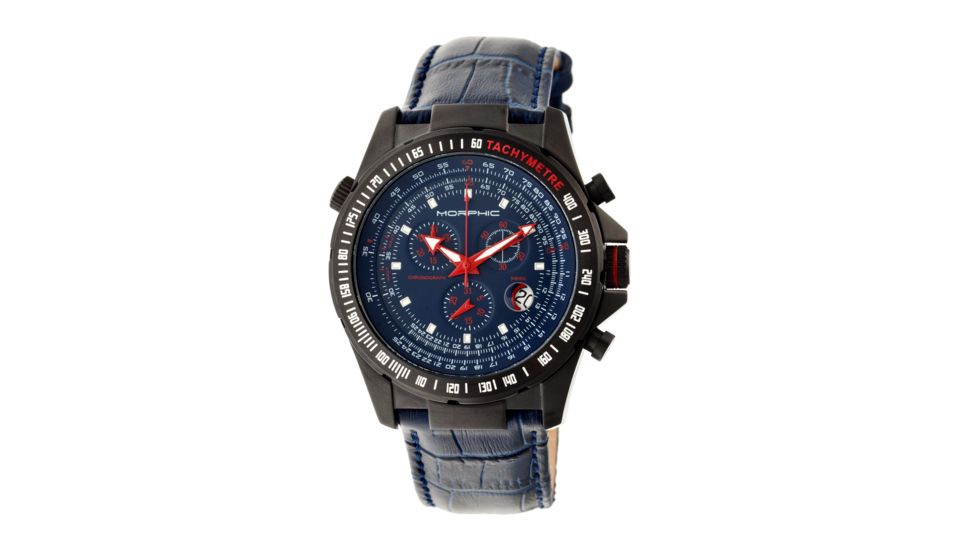 Morphic 3606 M36 Series Mens Watch, 44mm, Blue Strap, Navy Blue Dial MPH3606