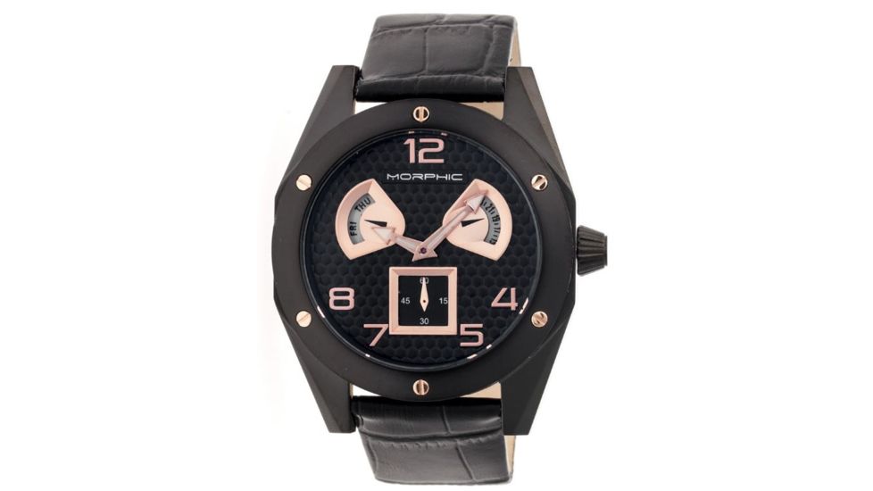 Morphic M42 Series Men's Watches, Black Case, Black/Rose Dial MPH4206