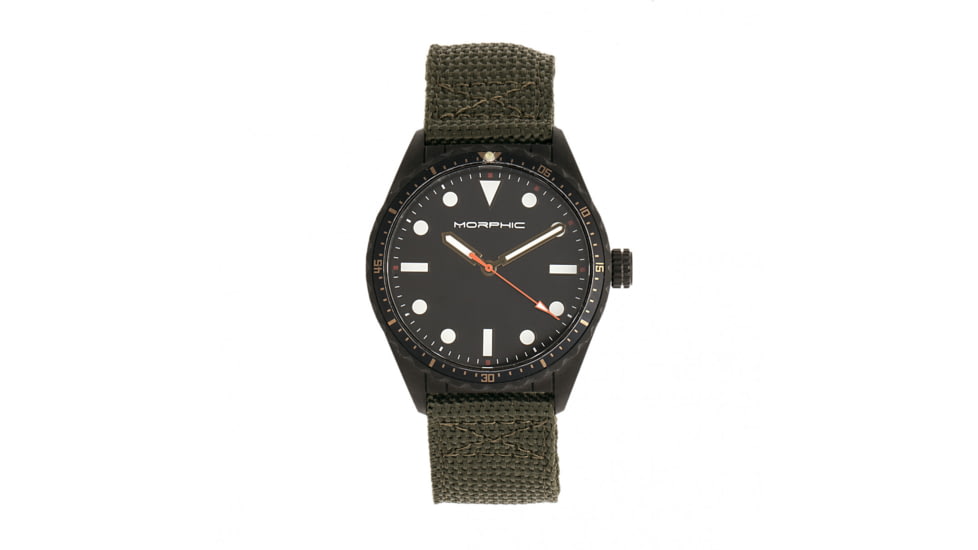 Morphic M69 Series Canvas-Band Watch, Black/Olive, One Size, MPH6906