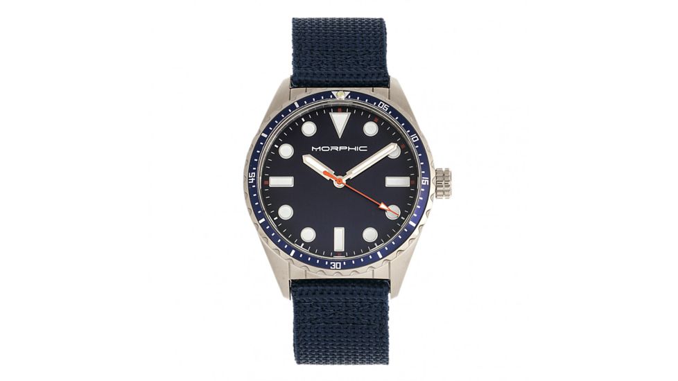 Morphic M69 Series Canvas-Band Watch, Silver/Blue, One Size, MPH6904