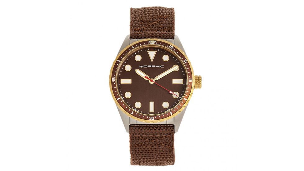 Morphic M69 Series Canvas-Band Watch, Silver/Brown, One Size, MPH6903