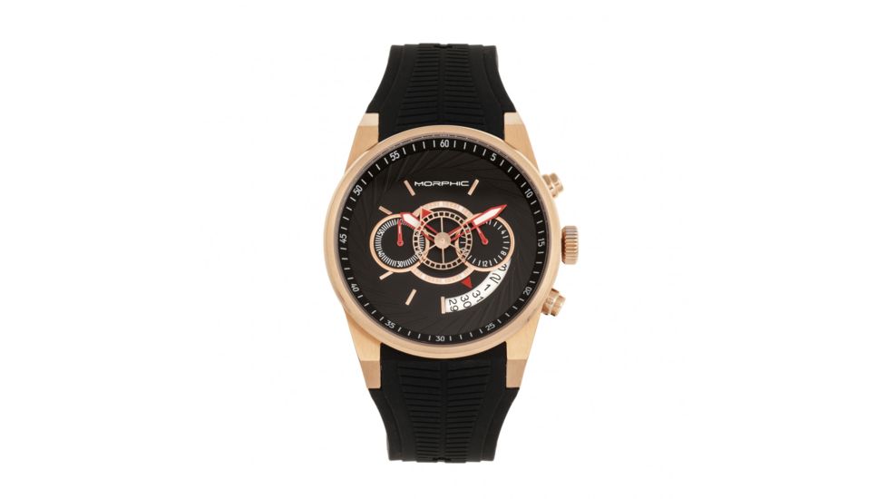 Morphic M72 Series Strap Watch, Black/Rose Gold, One Size, MPH7204