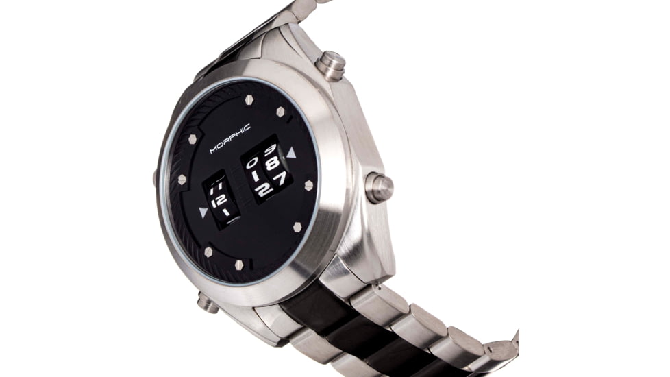 Morphic M76 Series Drum-Roll Bracelet Watch, Silver/Black, One Size, MPH7607