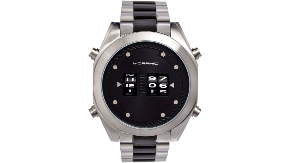 Morphic M76 Series Drum-Roll Bracelet Watch, Silver/Black, One Size, MPH7607