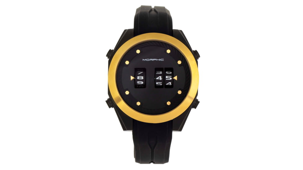 Morphic M76 Series Drum-Roll Strap Watch, Black/Gold, One Size, MPH7604