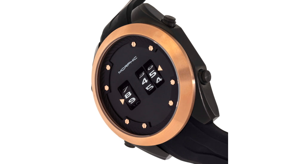 Morphic M76 Series Drum-Roll Strap Watch, Black/Rose Gold, One Size, MPH7605