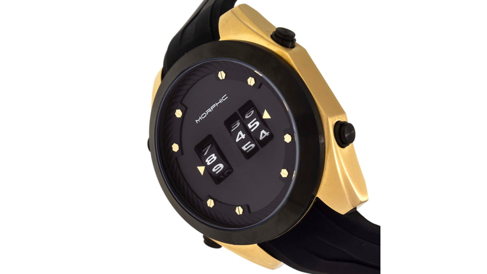 Morphic M76 Series Drum-Roll Strap Watch, Gold/Black, One Size, MPH7602