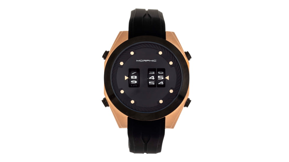 Morphic M76 Series Drum-Roll Strap Watch, Rose Gold/Black, One Size, MPH7603