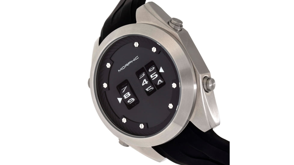 Morphic M76 Series Drum-Roll Strap Watch, Silver/Black, One Size, MPH7601