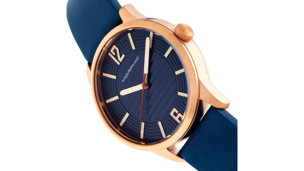 Morphic M77 Series Leather-Band Watch, Blue, One Size, MPH7705