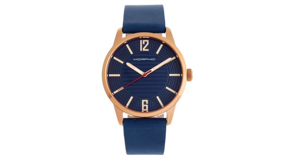 Morphic M77 Series Leather-Band Watch, Blue, One Size, MPH7705