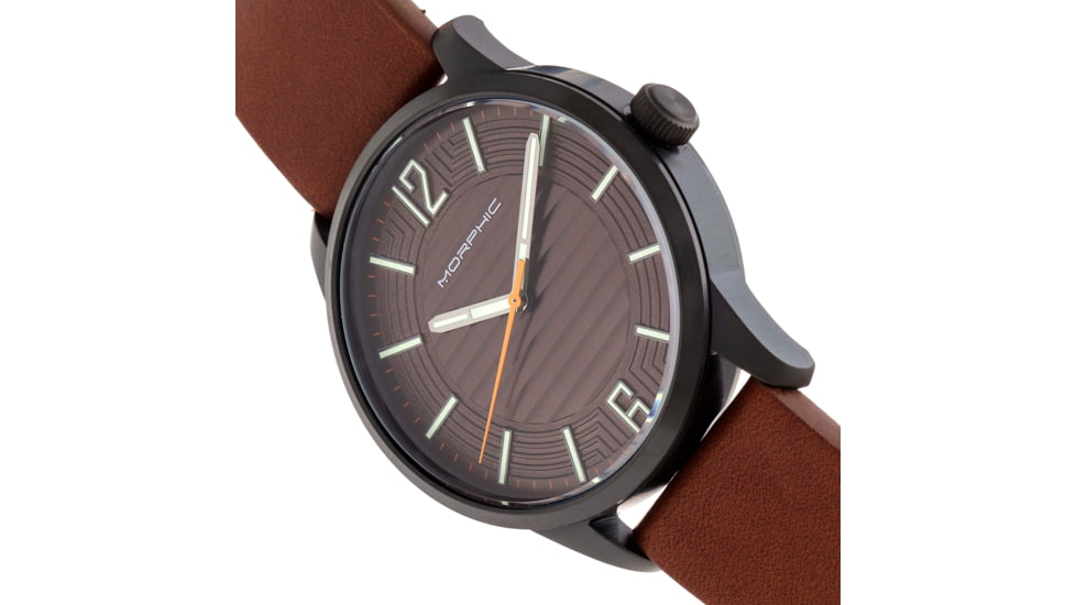 Morphic M77 Series Leather-Band Watch, Brown, One Size, MPH7706