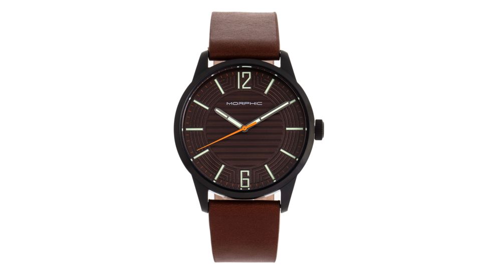Morphic M77 Series Leather-Band Watch, Brown, One Size, MPH7706