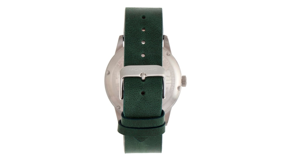 Morphic M77 Series Leather-Band Watch, Green, One Size, MPH7704