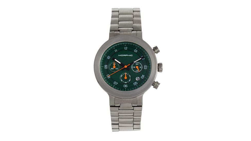 Morphic M78 Series Chronograph Bracelet Watch, Silver/Green, One Size, MPH7803