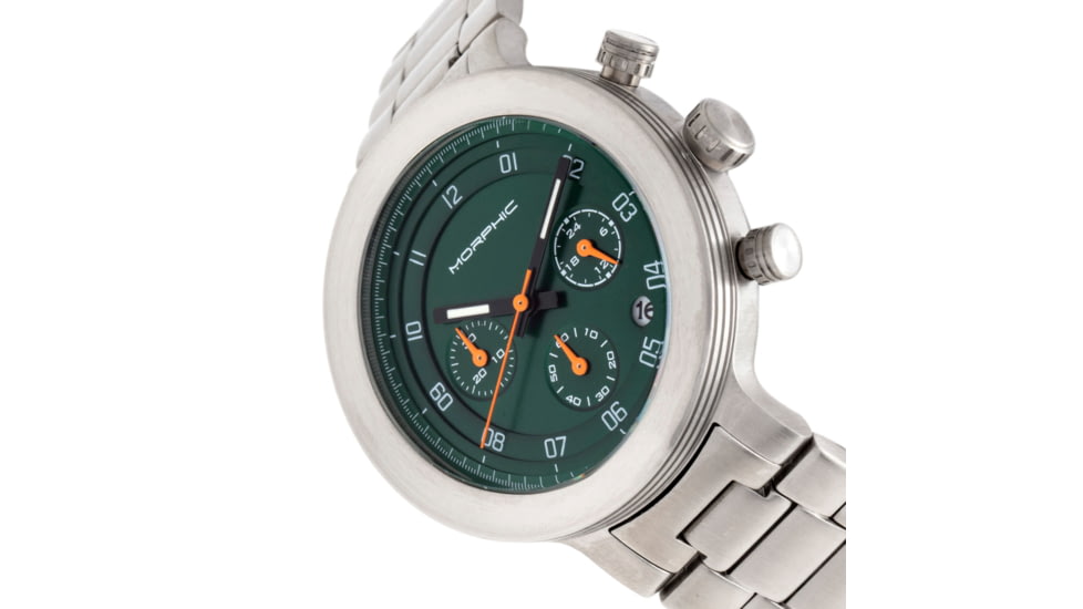 Morphic M78 Series Chronograph Bracelet Watch, Silver/Green, One Size, MPH7803