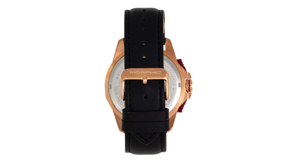 Morphic M82 Series Chronograph Leather-Band Watch w/Date, Rose Gold/Black, One Size, MPH8204