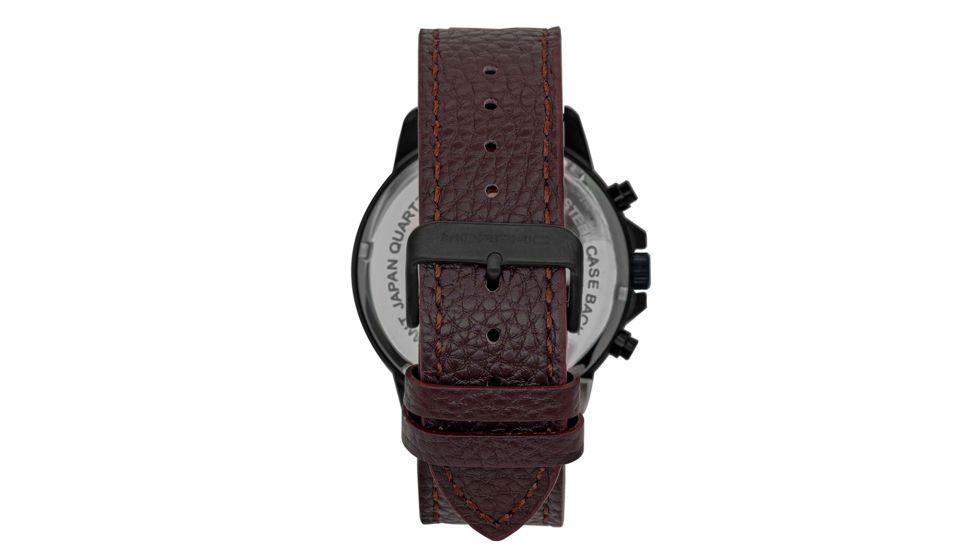 Morphic M86 Series Chronograph Leather-Band Watch, Black/Dark Brown, One Size, MPH8607