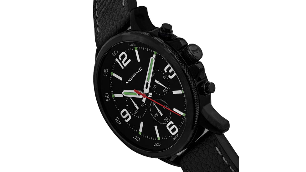 Morphic M86 Series Chronograph Leather-Band Watch, Black, One Size, MPH8605
