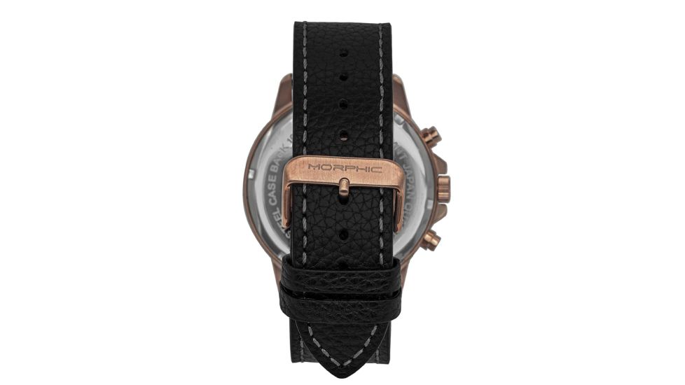 Morphic M86 Series Chronograph Leather-Band Watch, Rose Gold/Black, One Size, MPH8604