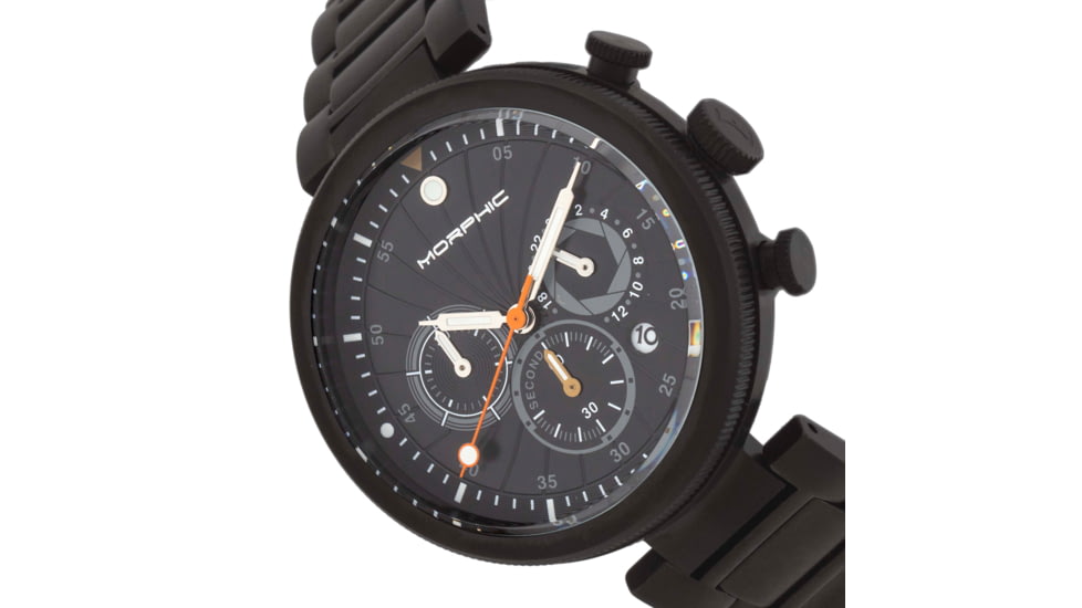 Morphic M87 Series Chronograph Bracelet Watch w/Date, Black, One Size, MPH8706