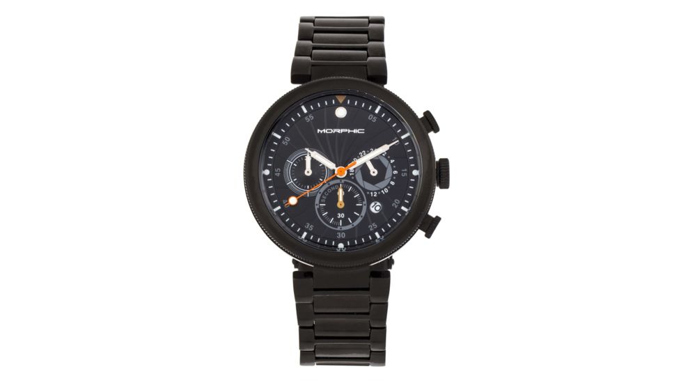 Morphic M87 Series Chronograph Bracelet Watch w/Date, Black, One Size, MPH8706