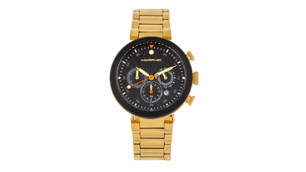 Morphic M87 Series Chronograph Bracelet Watch w/Date, Gold/Black, One Size, MPH8705